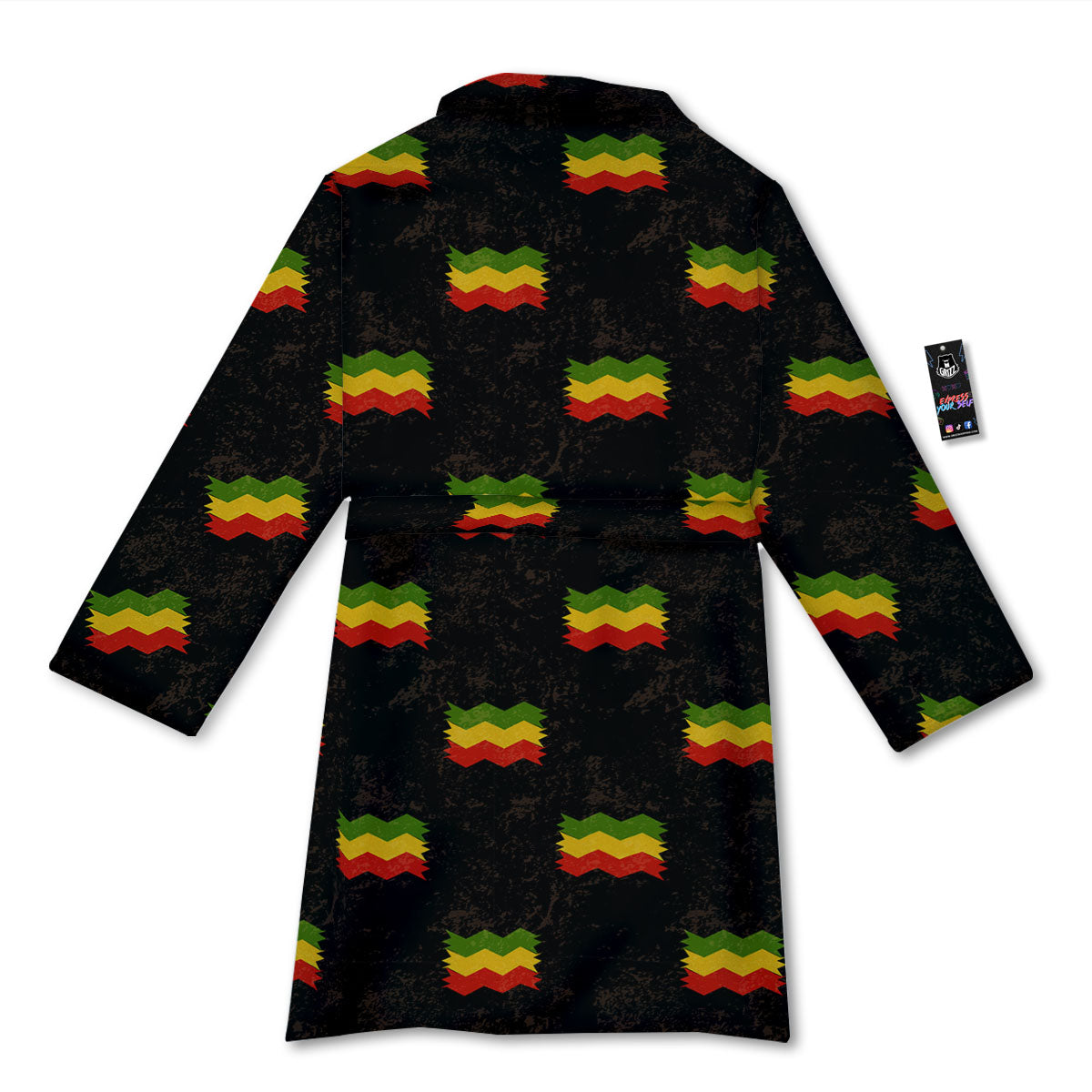 Flag Rasta Print Pattern Bathrobe-grizzshop