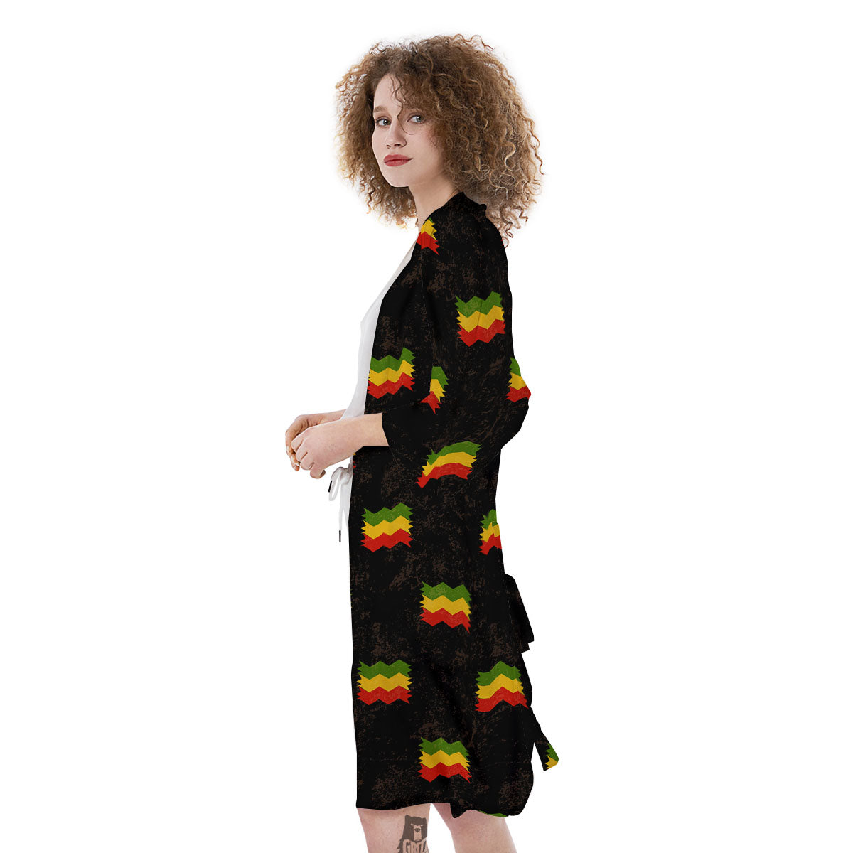 Flag Rasta Print Pattern Kimono-grizzshop