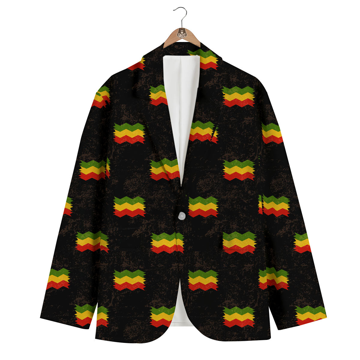 Flag Rasta Print Pattern Men's Blazer-grizzshop