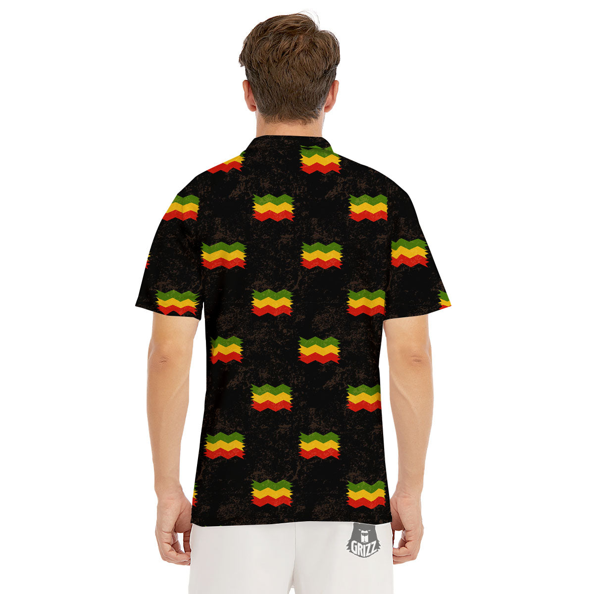 Flag Rasta Print Pattern Men's Golf Shirts-grizzshop