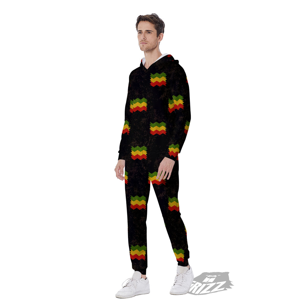 Flag Rasta Print Pattern Men's Jumpsuit-grizzshop