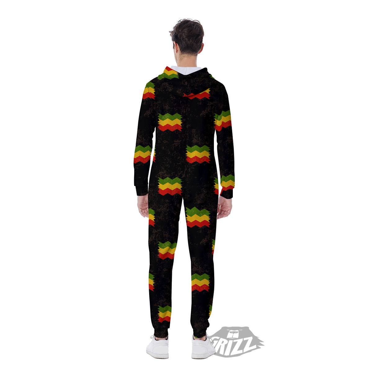 Flag Rasta Print Pattern Men's Jumpsuit-grizzshop