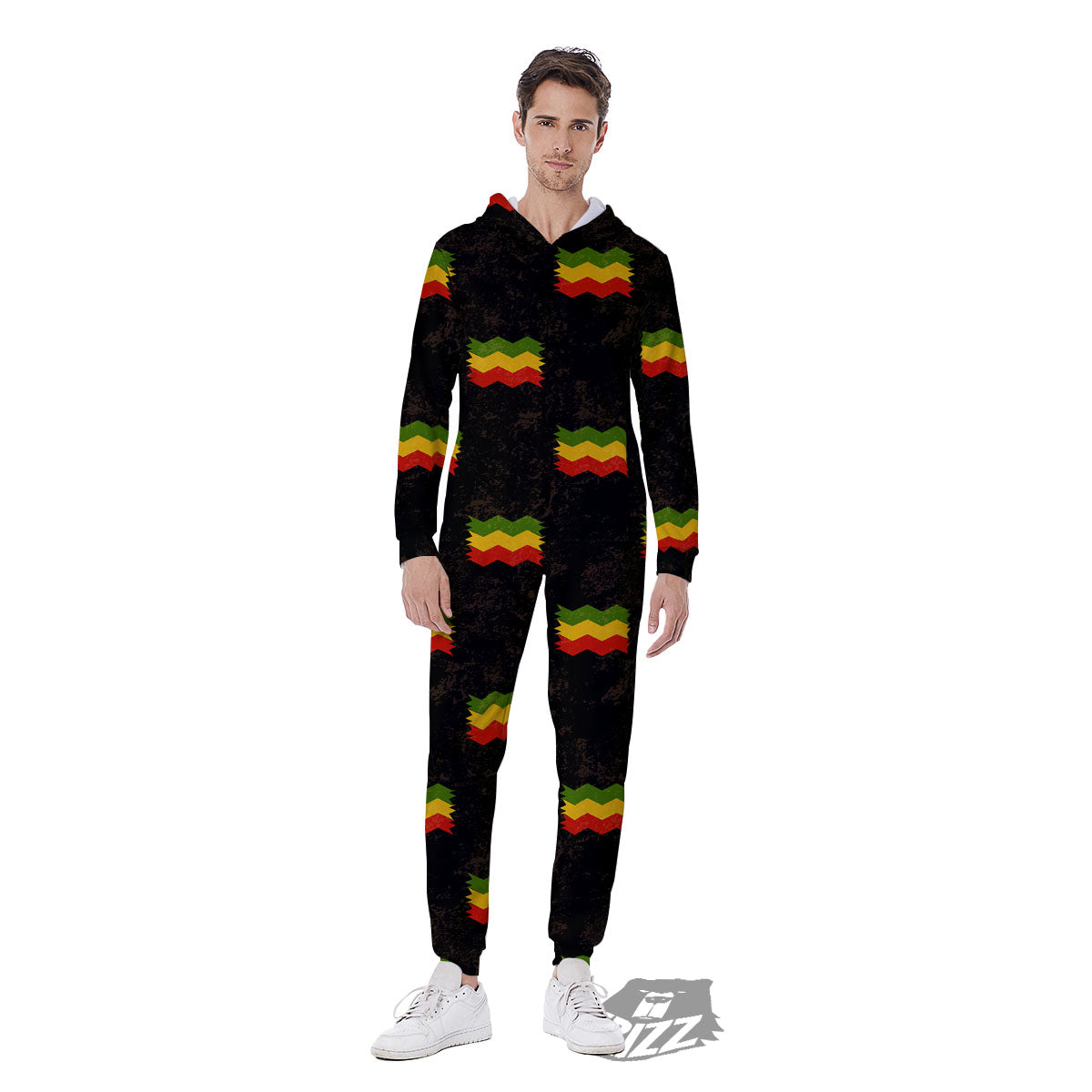 Flag Rasta Print Pattern Men's Jumpsuit-grizzshop
