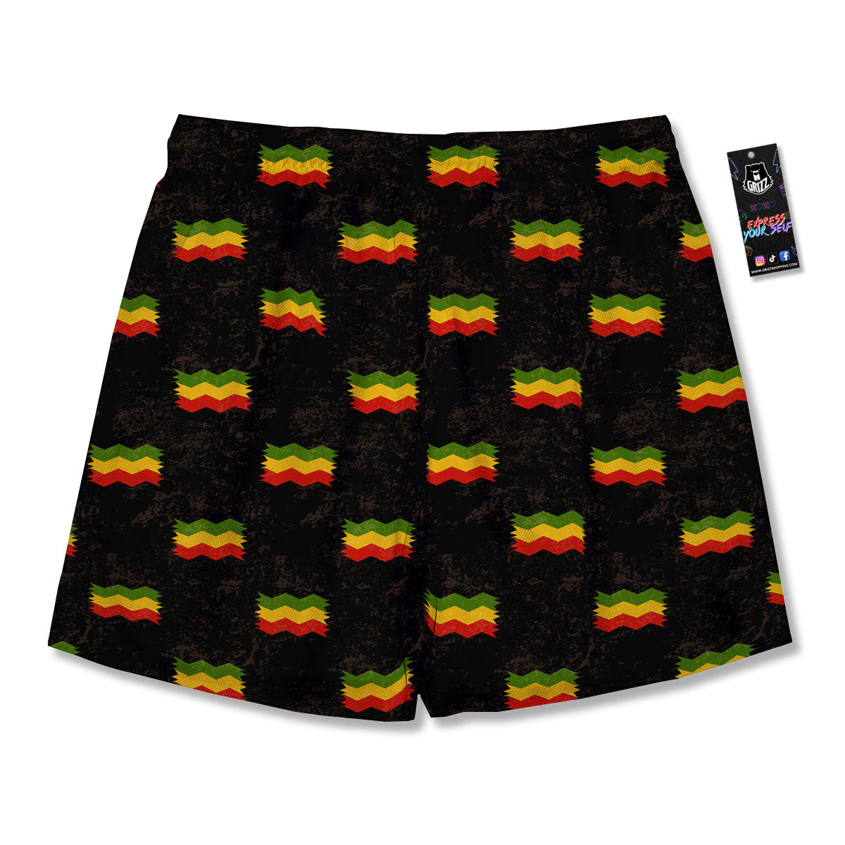 Flag Rasta Print Pattern Men's Running Shorts-grizzshop