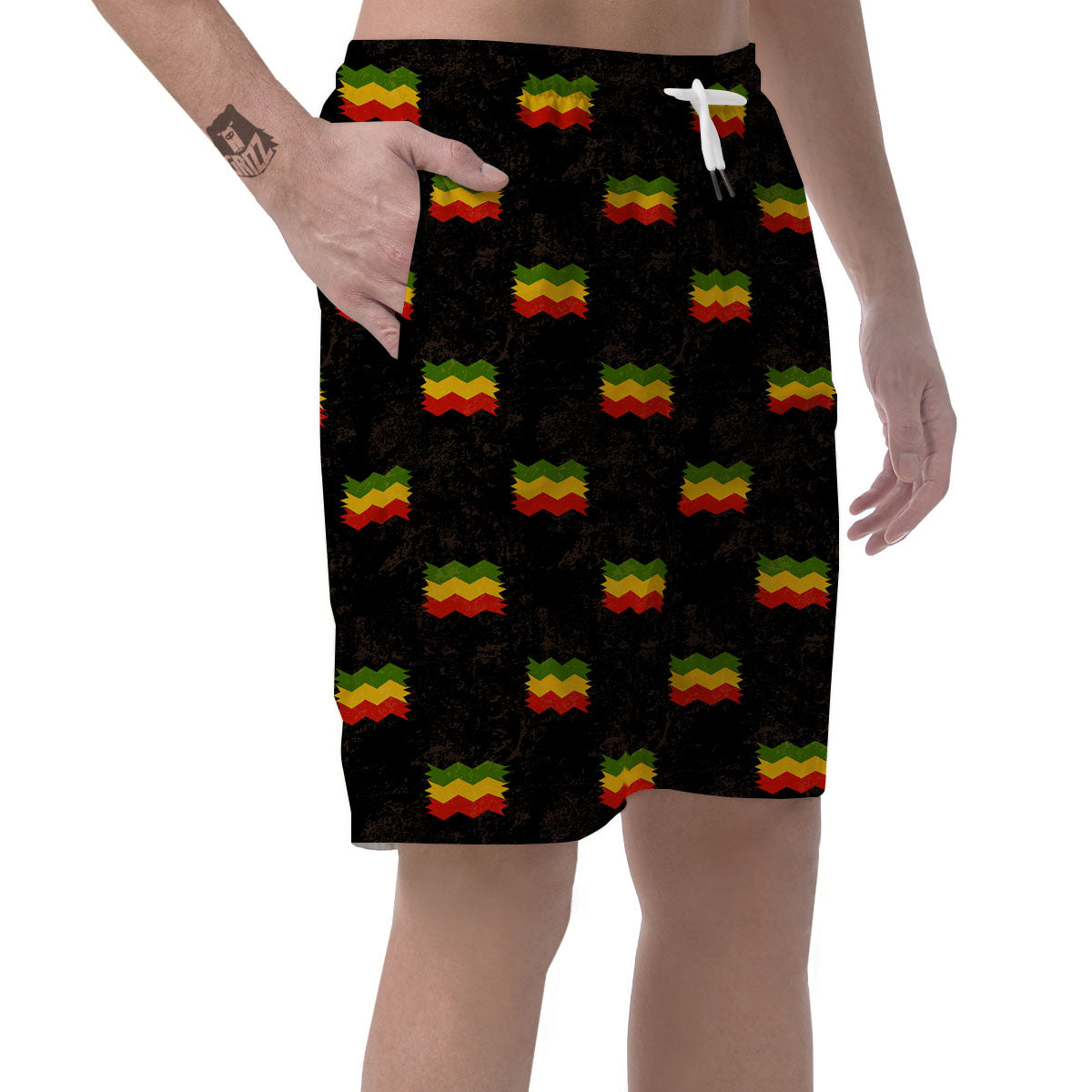 Flag Rasta Print Pattern Men's Shorts-grizzshop
