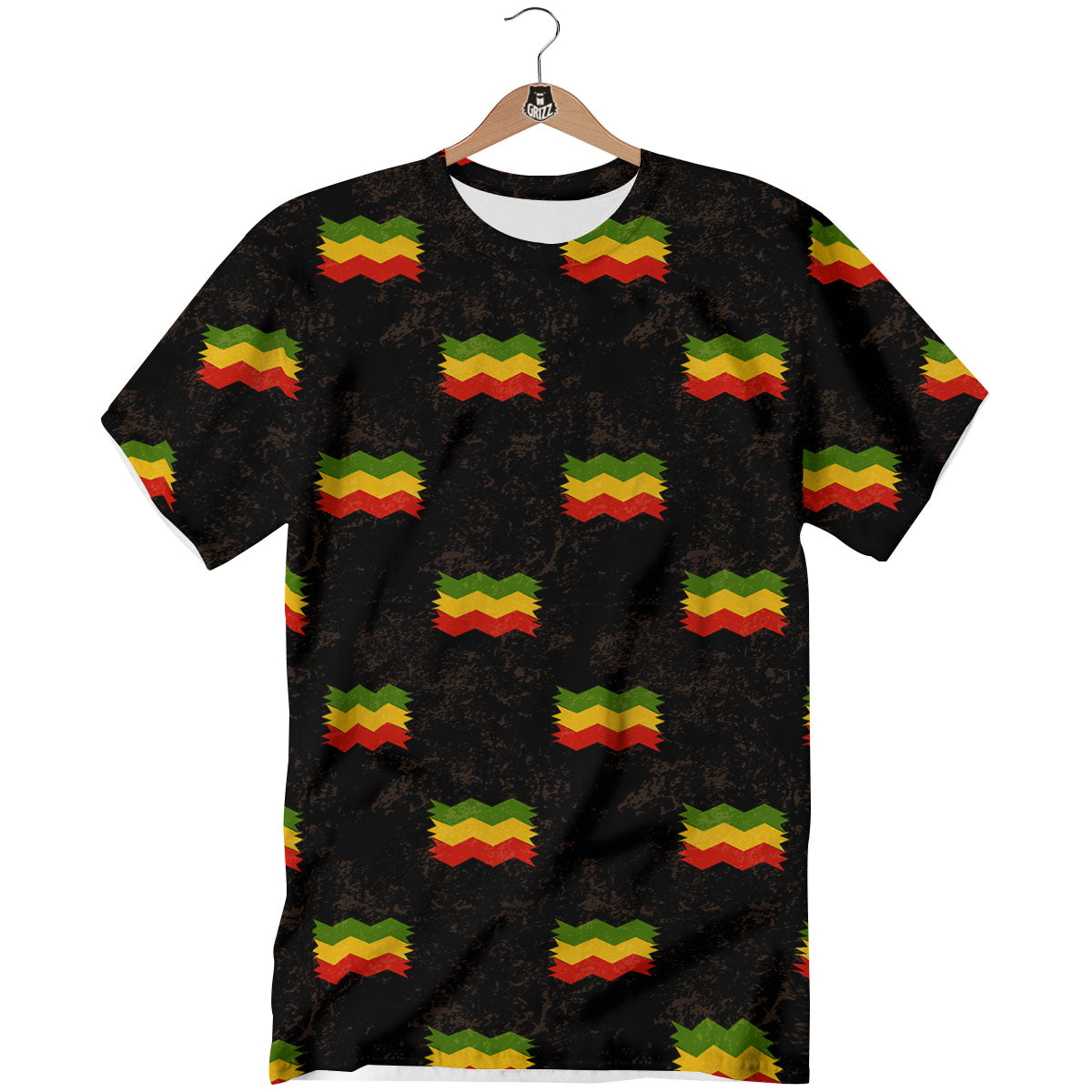 Flag Rasta Print Pattern T-Shirt-grizzshop