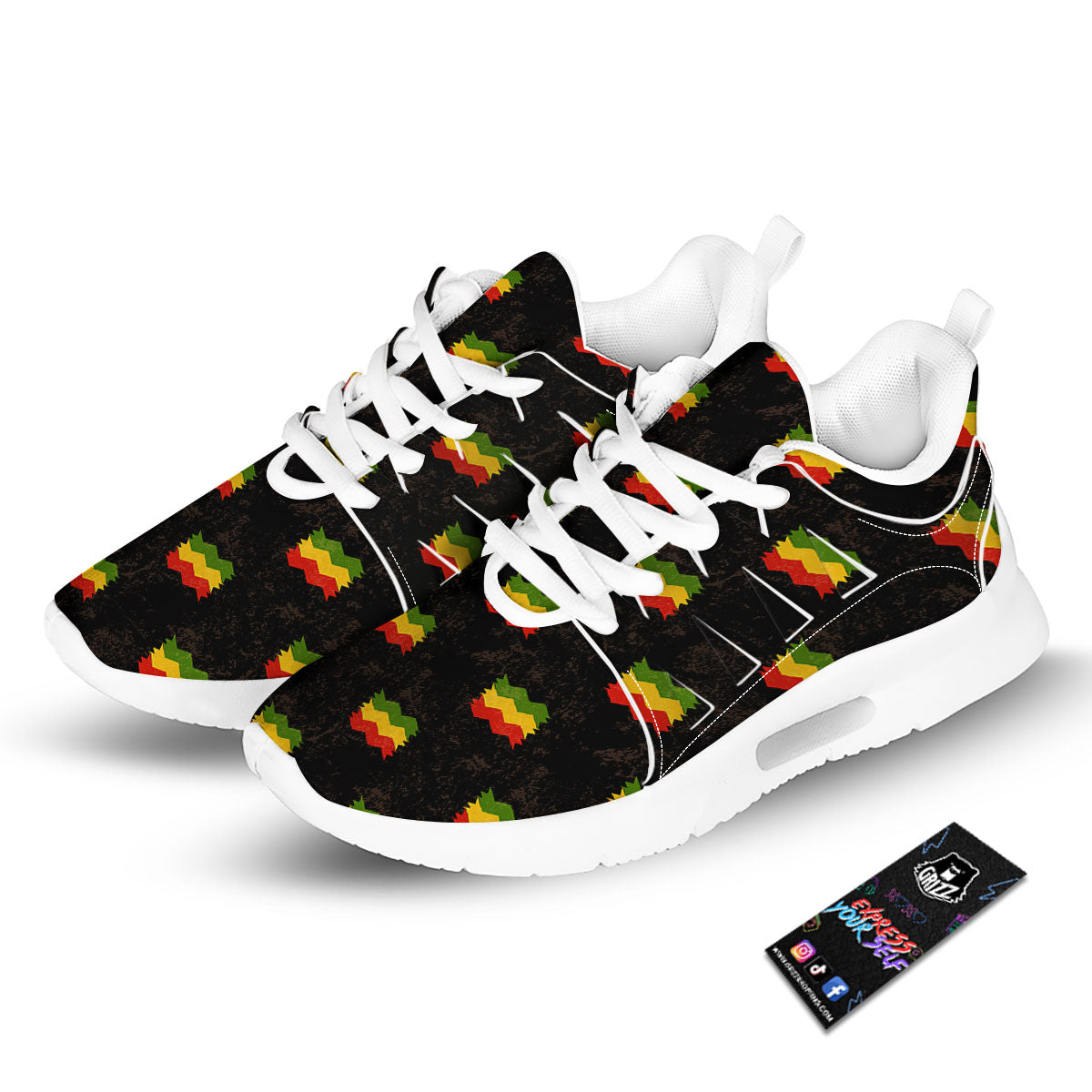 Flag Rasta Print Pattern Tennis Shoes-grizzshop