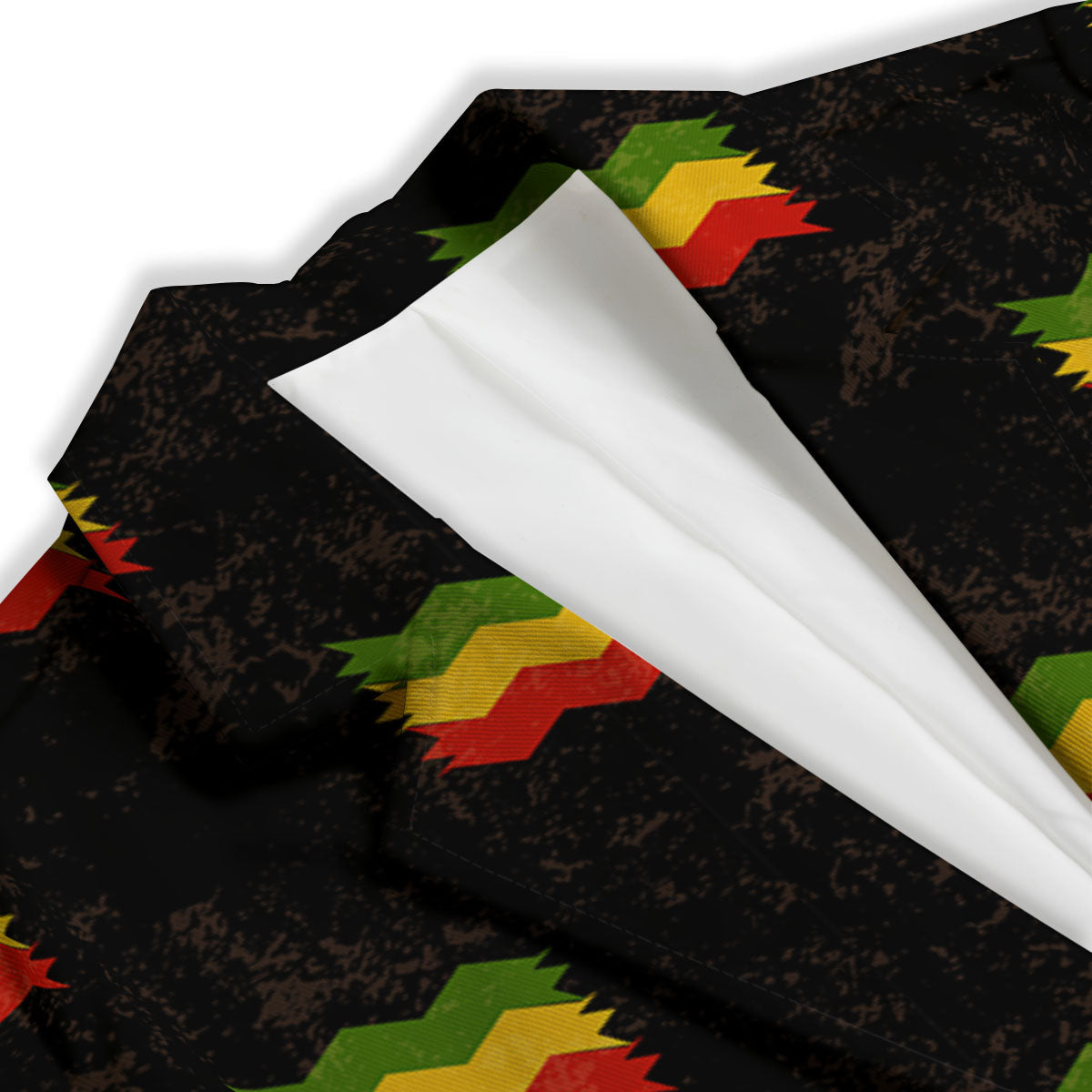 Flag Rasta Print Pattern Women's Blazer-grizzshop