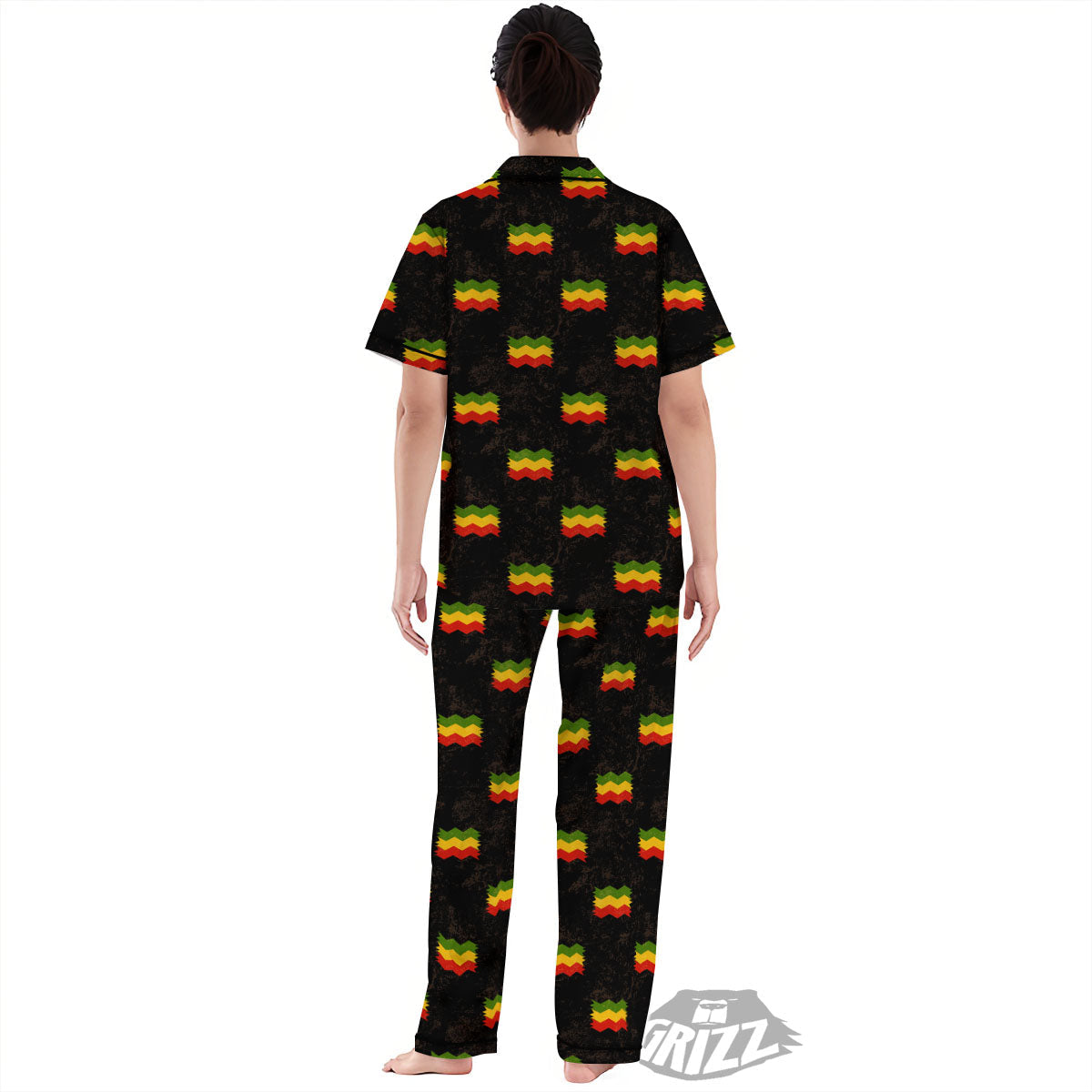 Flag Rasta Print Pattern Women's Pajamas Set-grizzshop