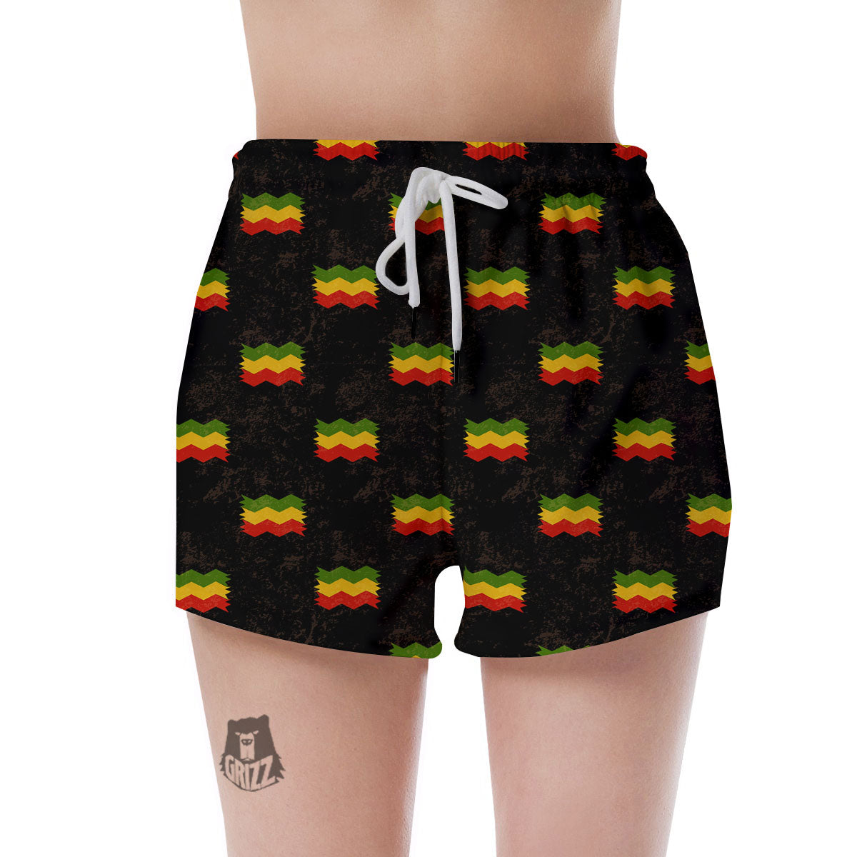 Flag Rasta Print Pattern Women's Shorts-grizzshop