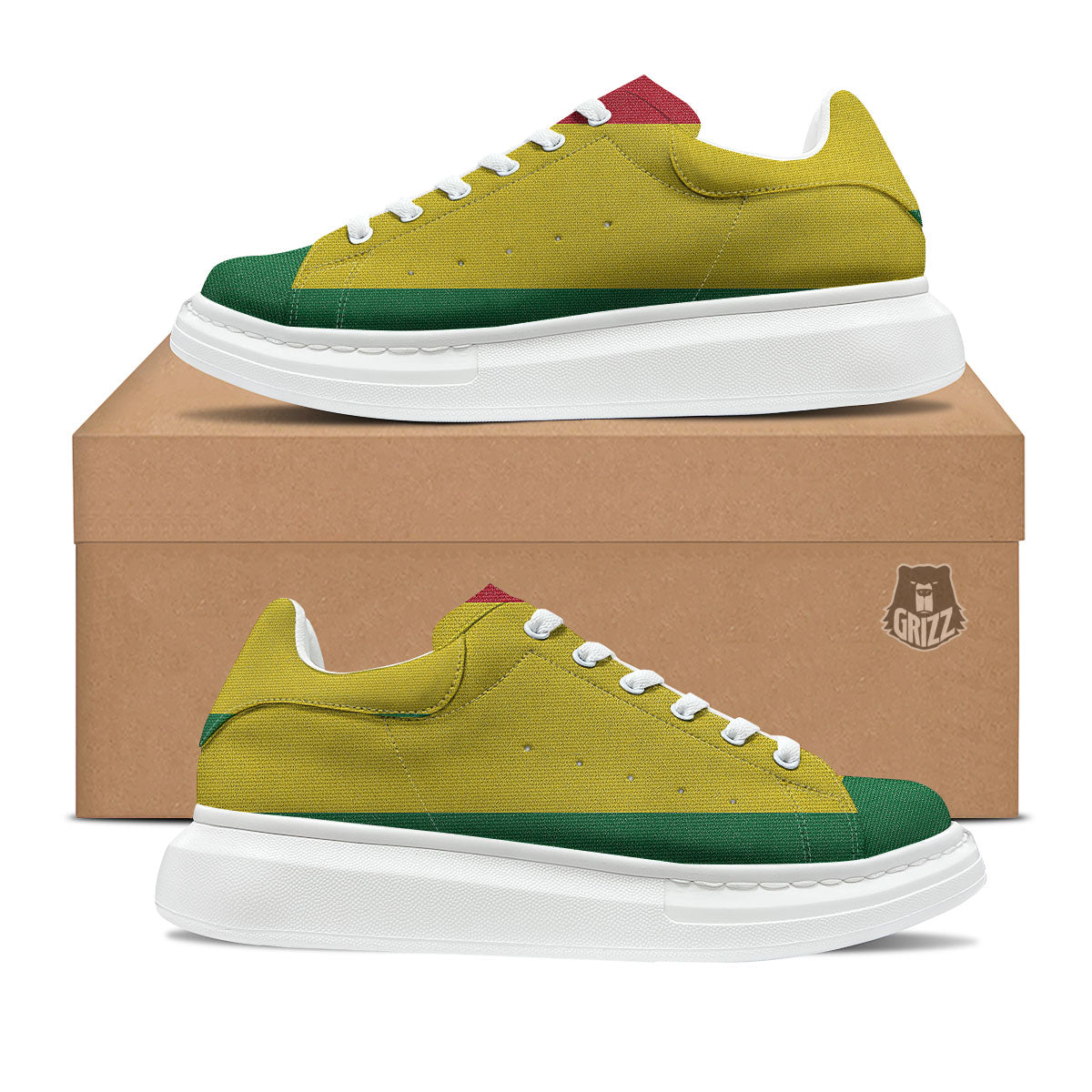 Flag Rasta Print Platform Shoes-grizzshop