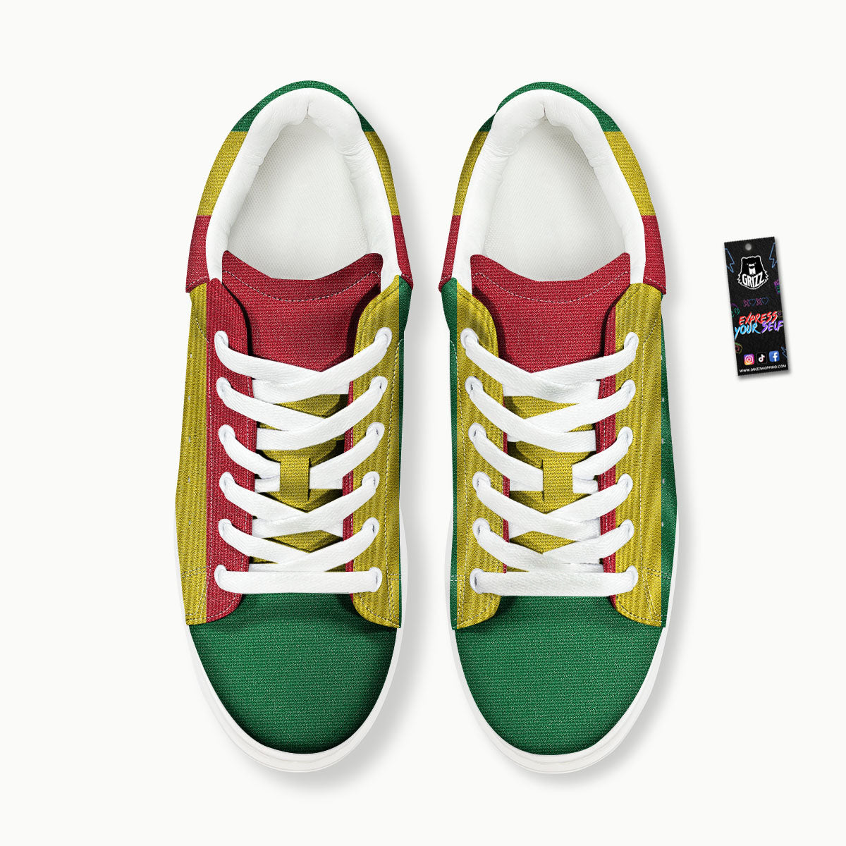 Flag Rasta Print Platform Shoes-grizzshop