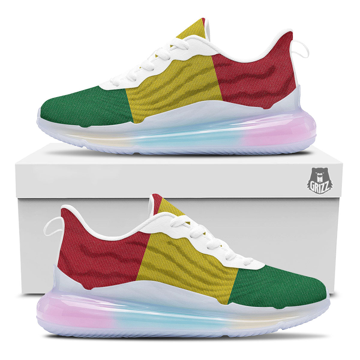Flag Rasta Print Running Sneakers-grizzshop
