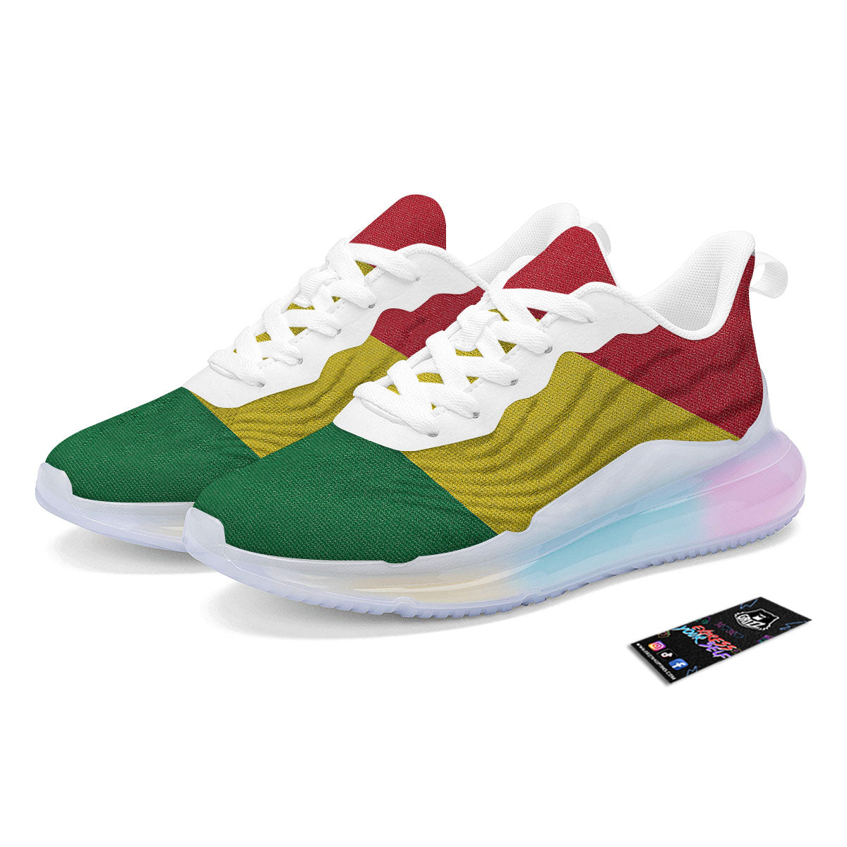 Flag Rasta Print Running Sneakers-grizzshop