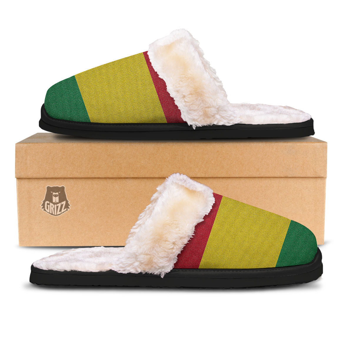 Flag Rasta Print Slippers-grizzshop
