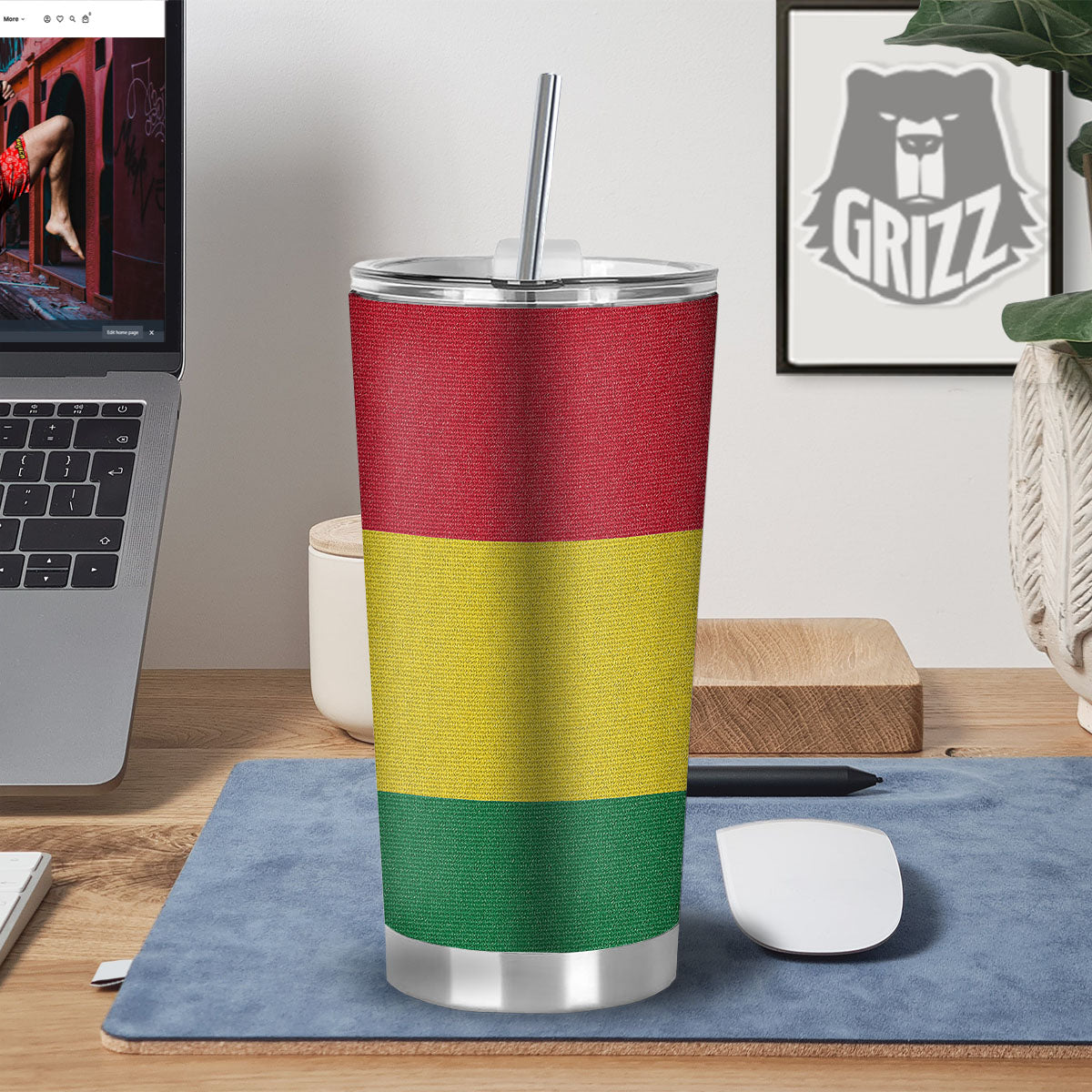Flag Rasta Print Tumbler-grizzshop