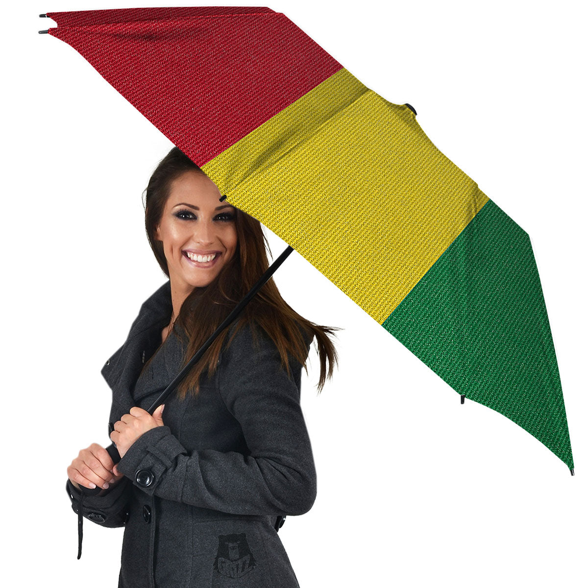 Flag Rasta Print Umbrella-grizzshop