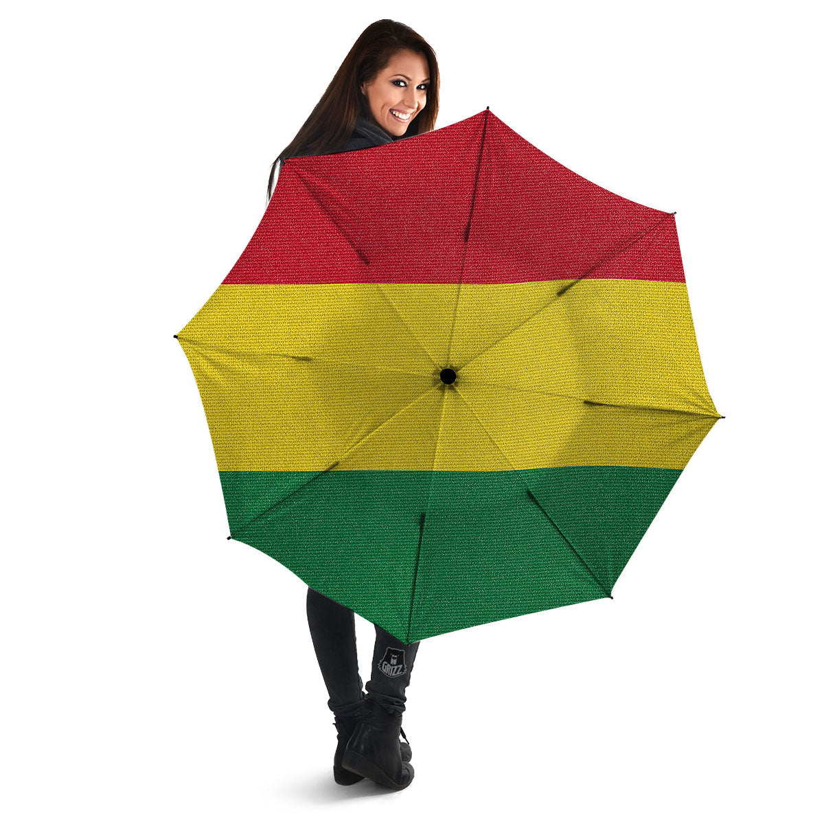 Flag Rasta Print Umbrella-grizzshop