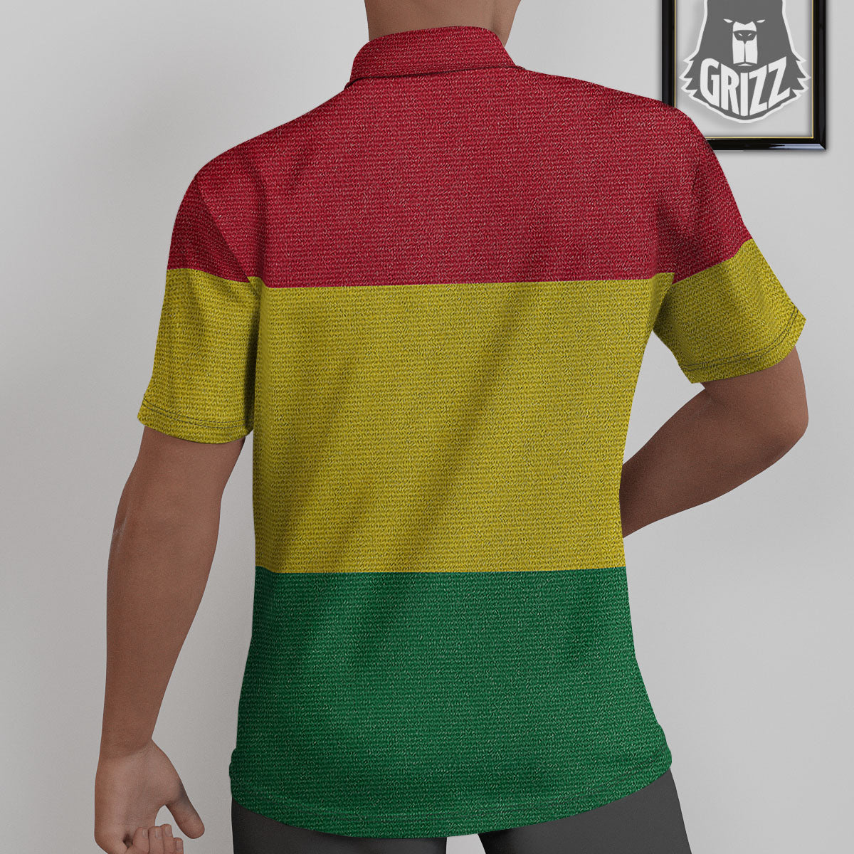 Flag Rasta Print Untucked Shirts-grizzshop