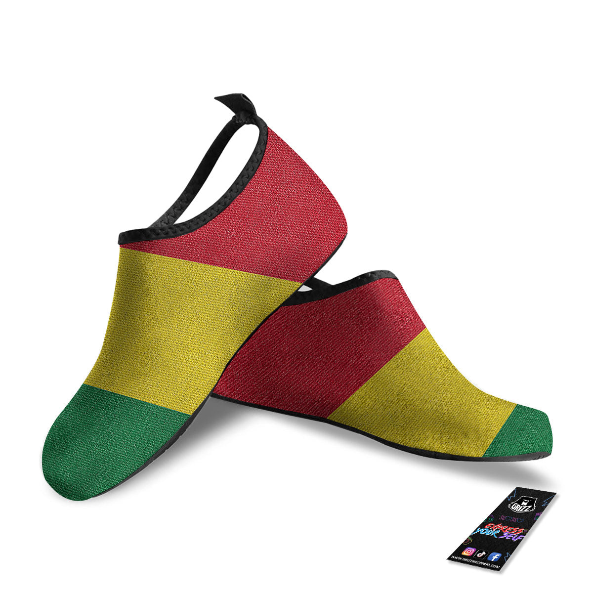 Flag Rasta Print Water Shoes-grizzshop