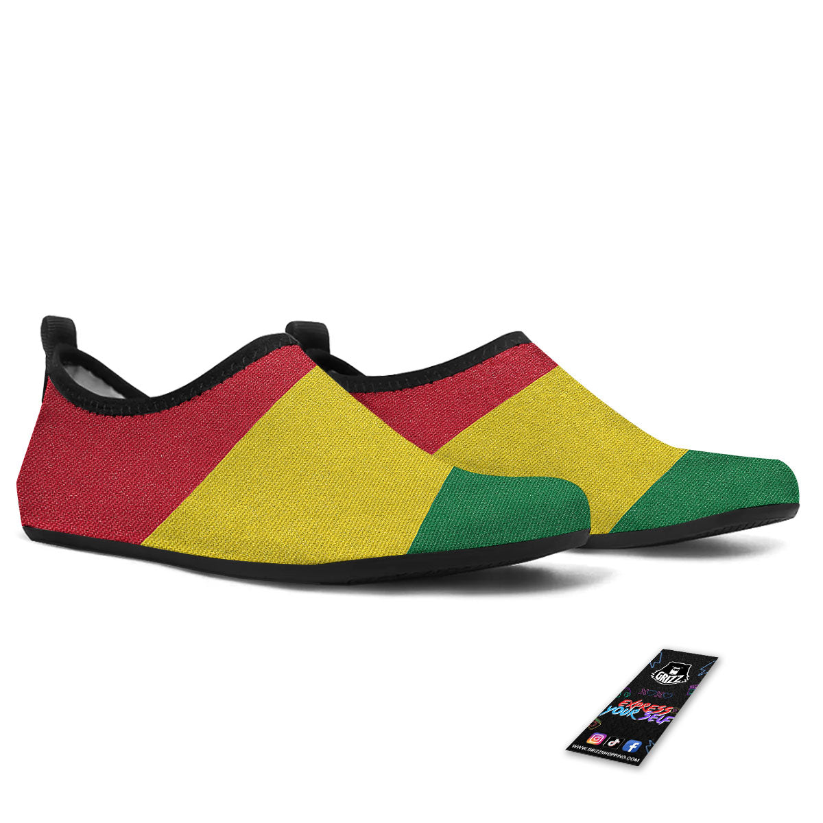 Flag Rasta Print Water Shoes-grizzshop