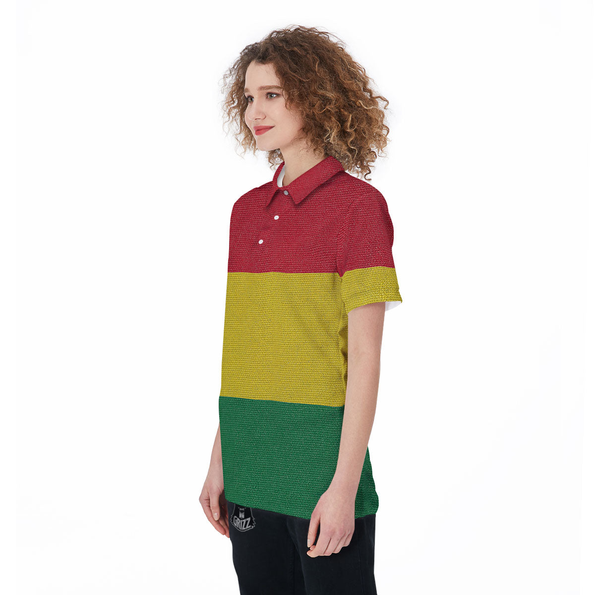 Flag Rasta Print Women's Golf Shirts-grizzshop