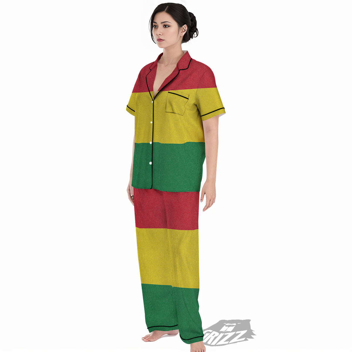 Flag Rasta Print Women's Pajamas Set-grizzshop