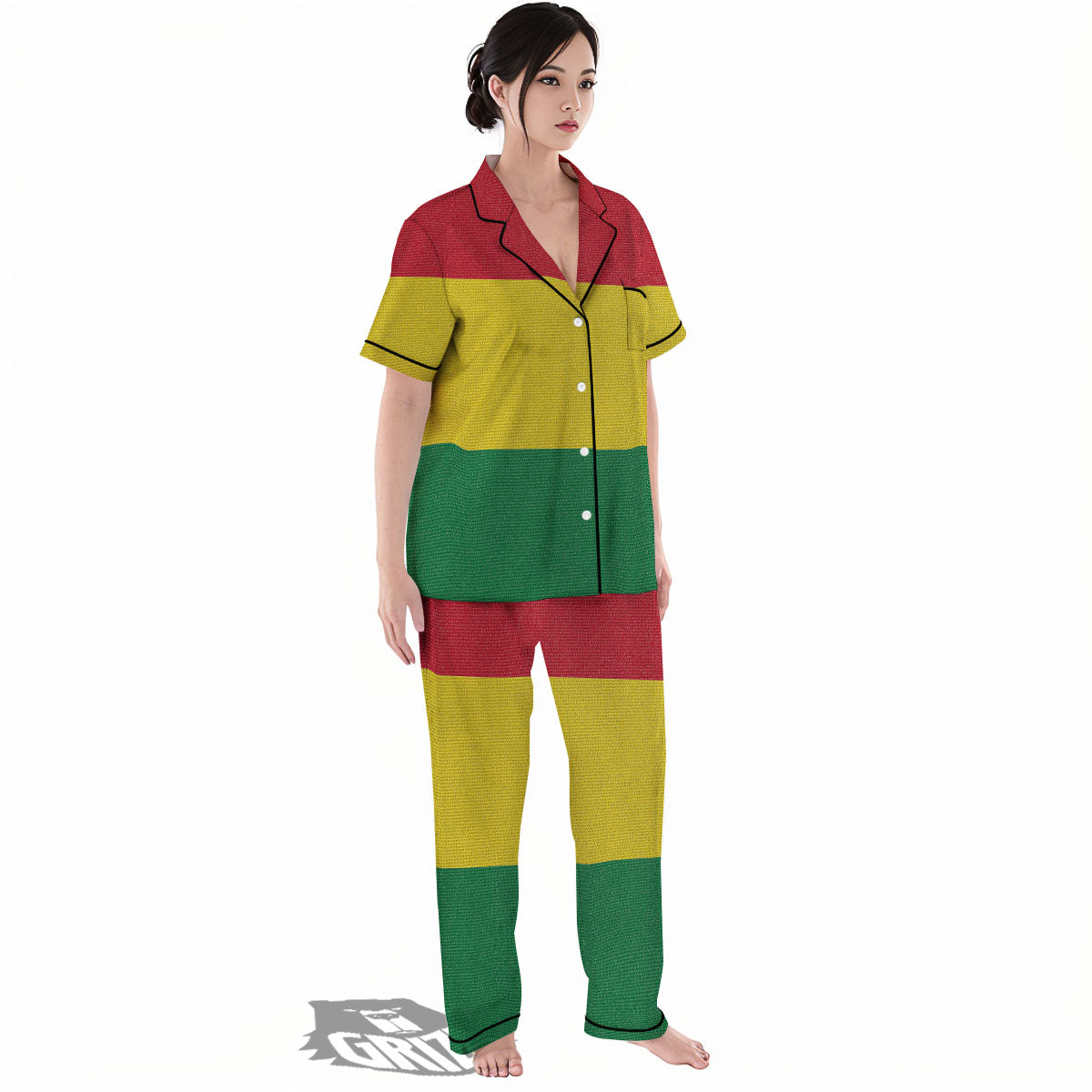 Flag Rasta Print Women's Pajamas Set-grizzshop