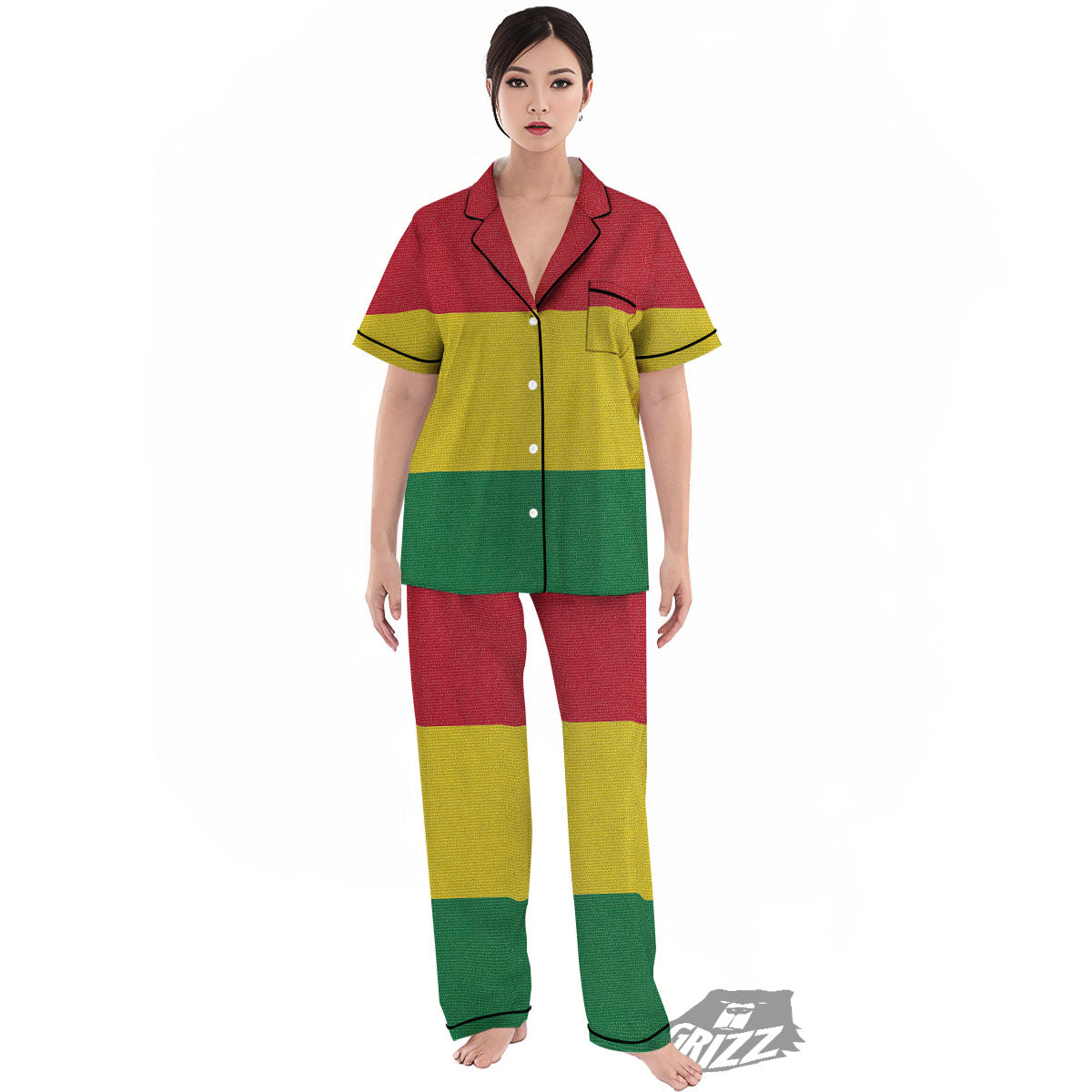 Flag Rasta Print Women's Pajamas Set-grizzshop