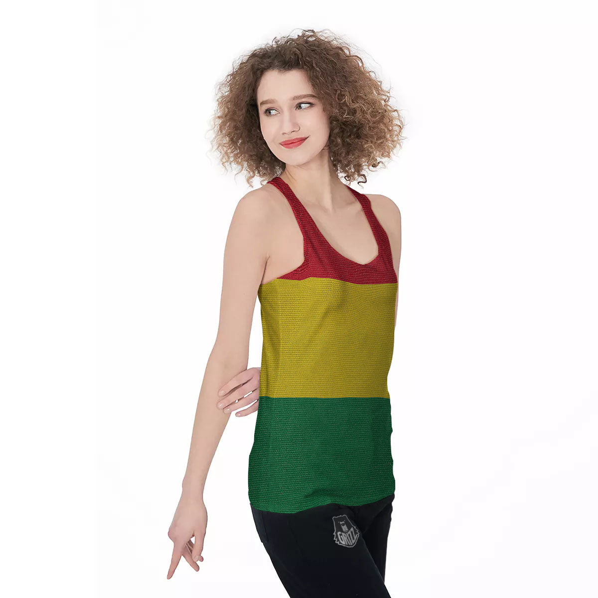 Flag Rasta Print Women's Racerback Tank Top-grizzshop