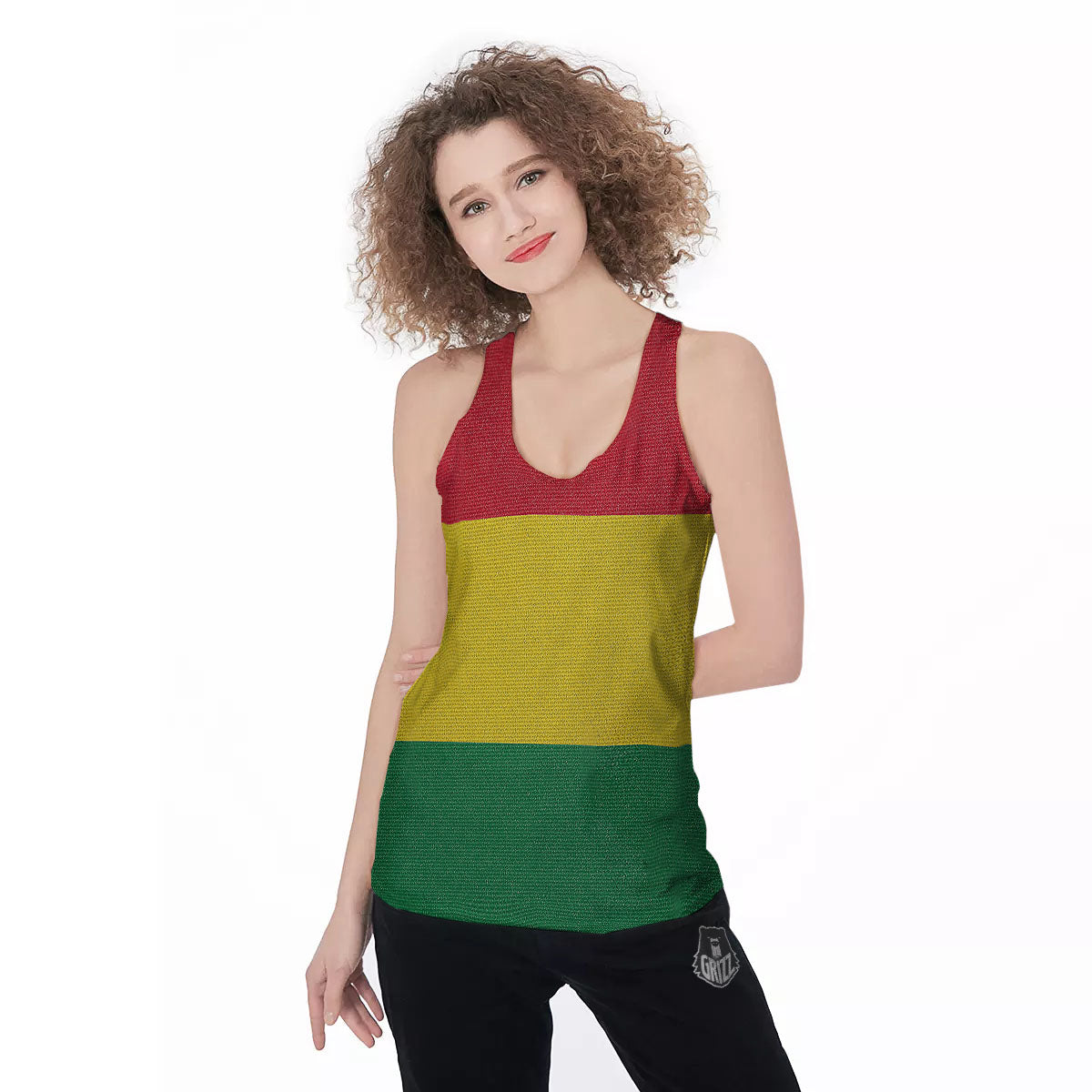 Flag Rasta Print Women's Racerback Tank Top-grizzshop