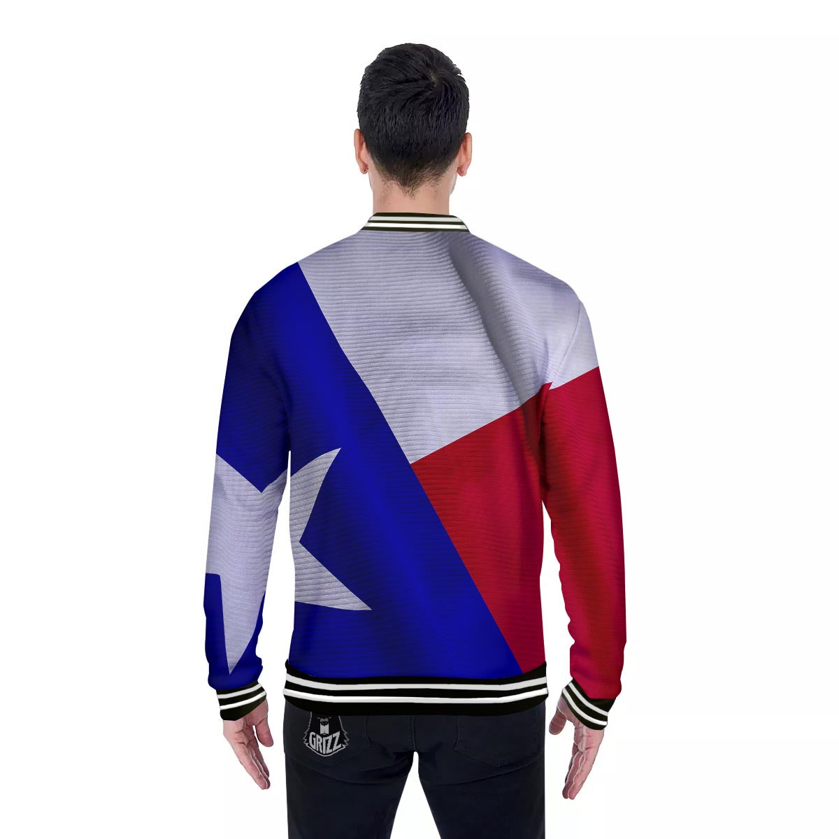 Flag Texas State Print Baseball Jacket-grizzshop