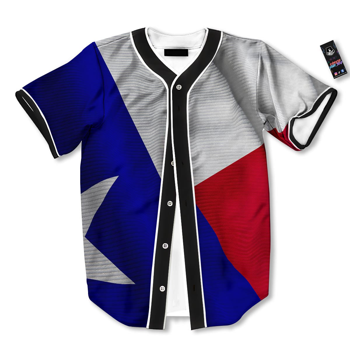 Flag Texas State Print Baseball Jersey-grizzshop