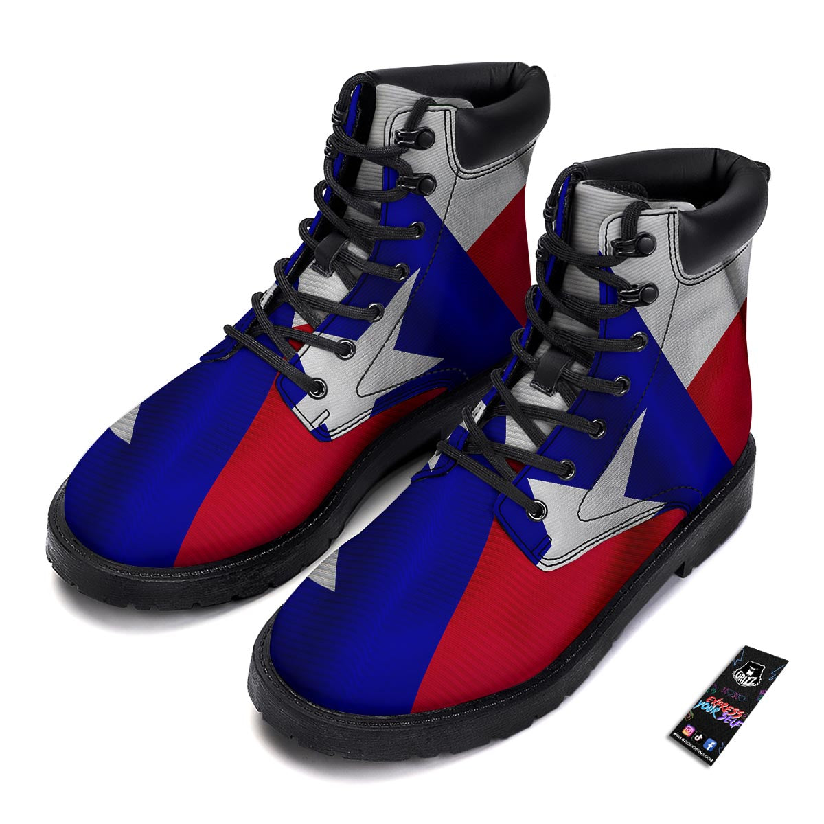 Flag Texas State Print Boots-grizzshop