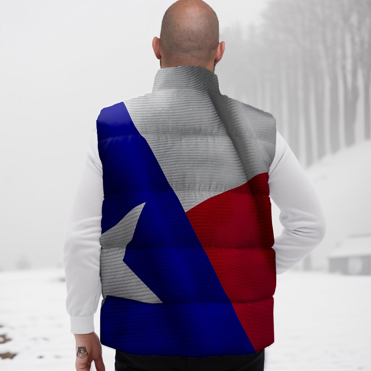 Flag Texas State Print Down Vest-grizzshop