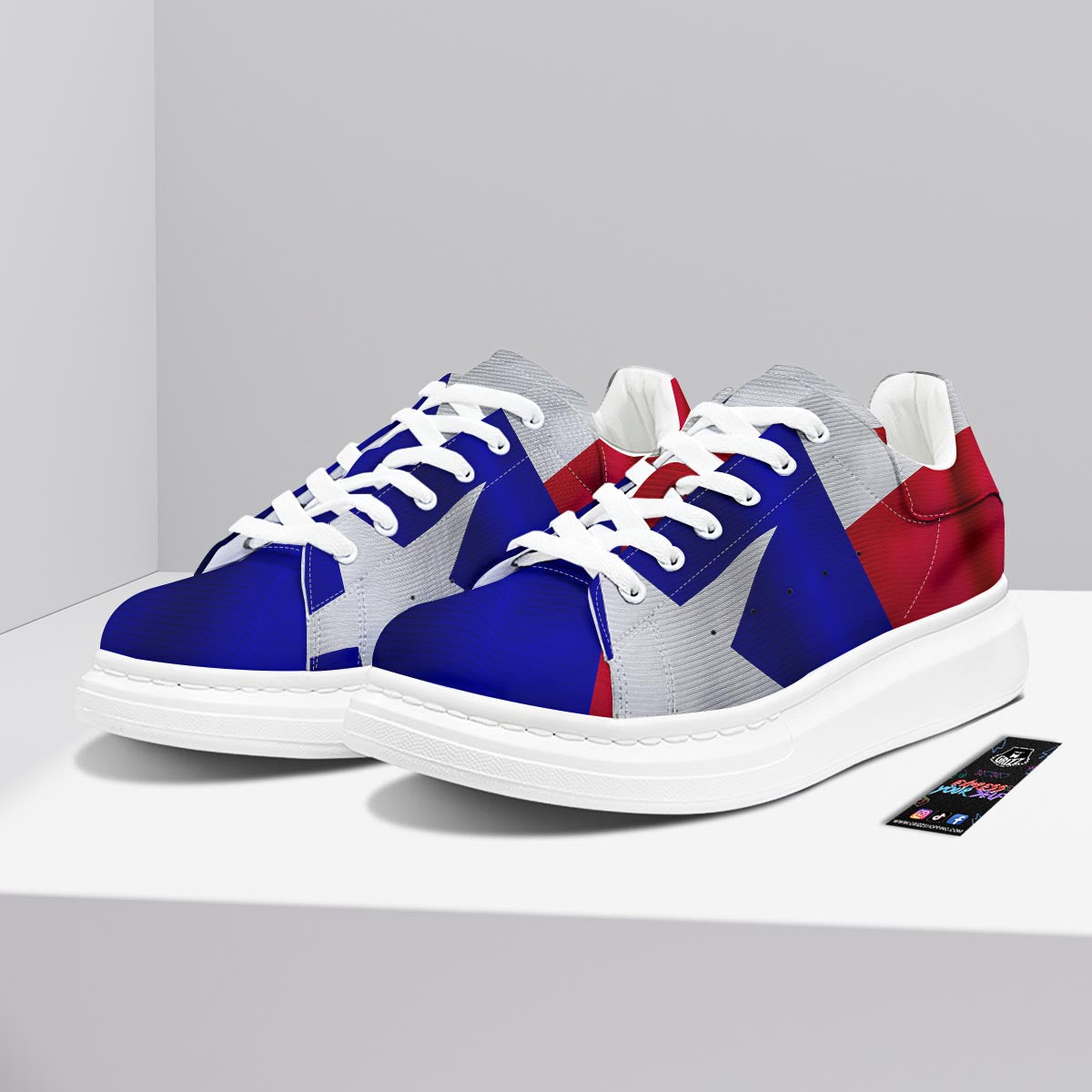 Flag Texas State Print Platform Shoes-grizzshop
