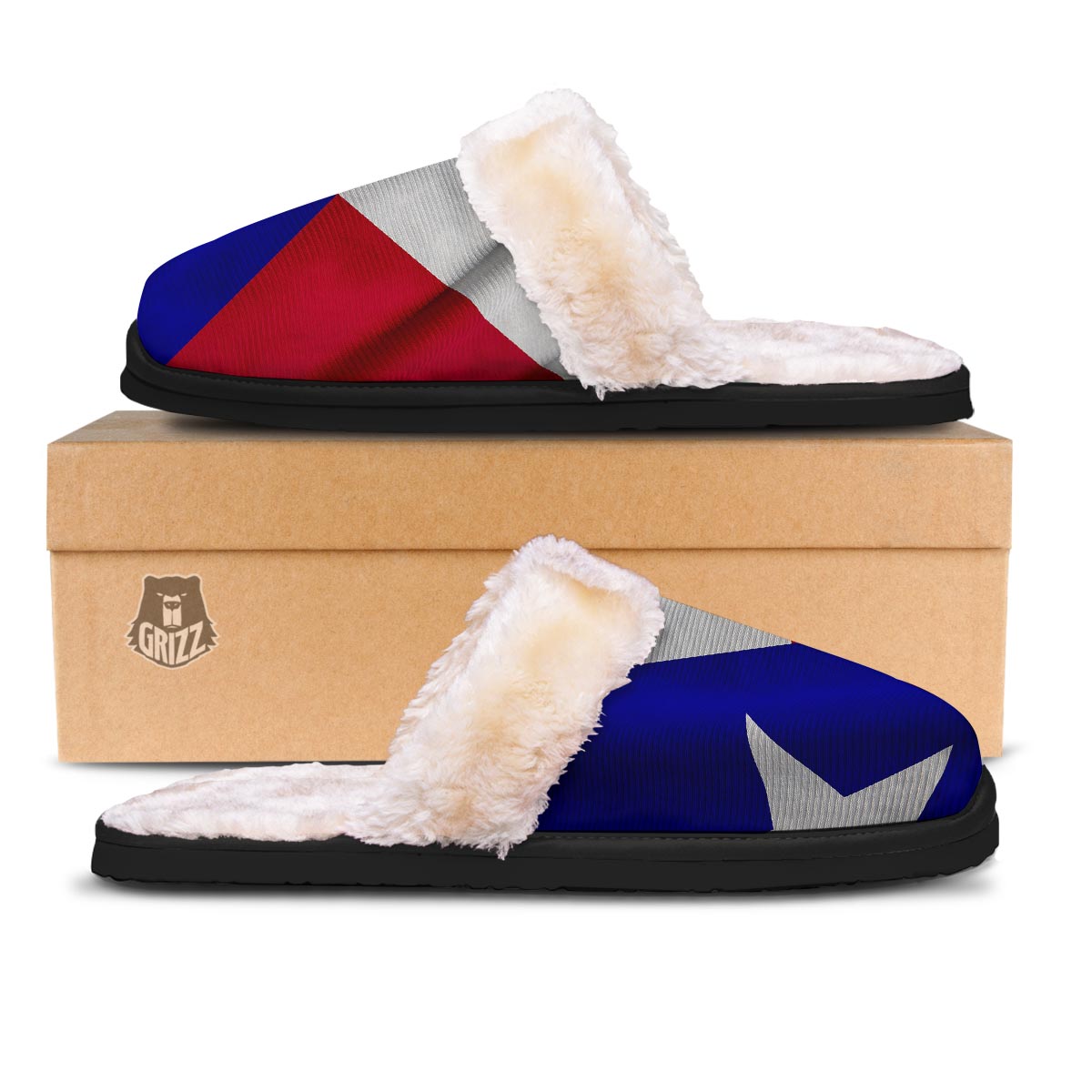 Flag Texas State Print Slippers-grizzshop
