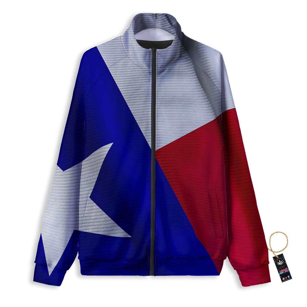 Flag Texas State Print Track Jacket-grizzshop