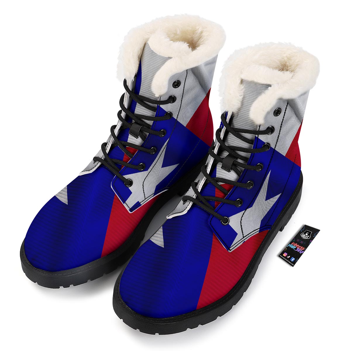 Flag Texas State Print Winter Boots-grizzshop