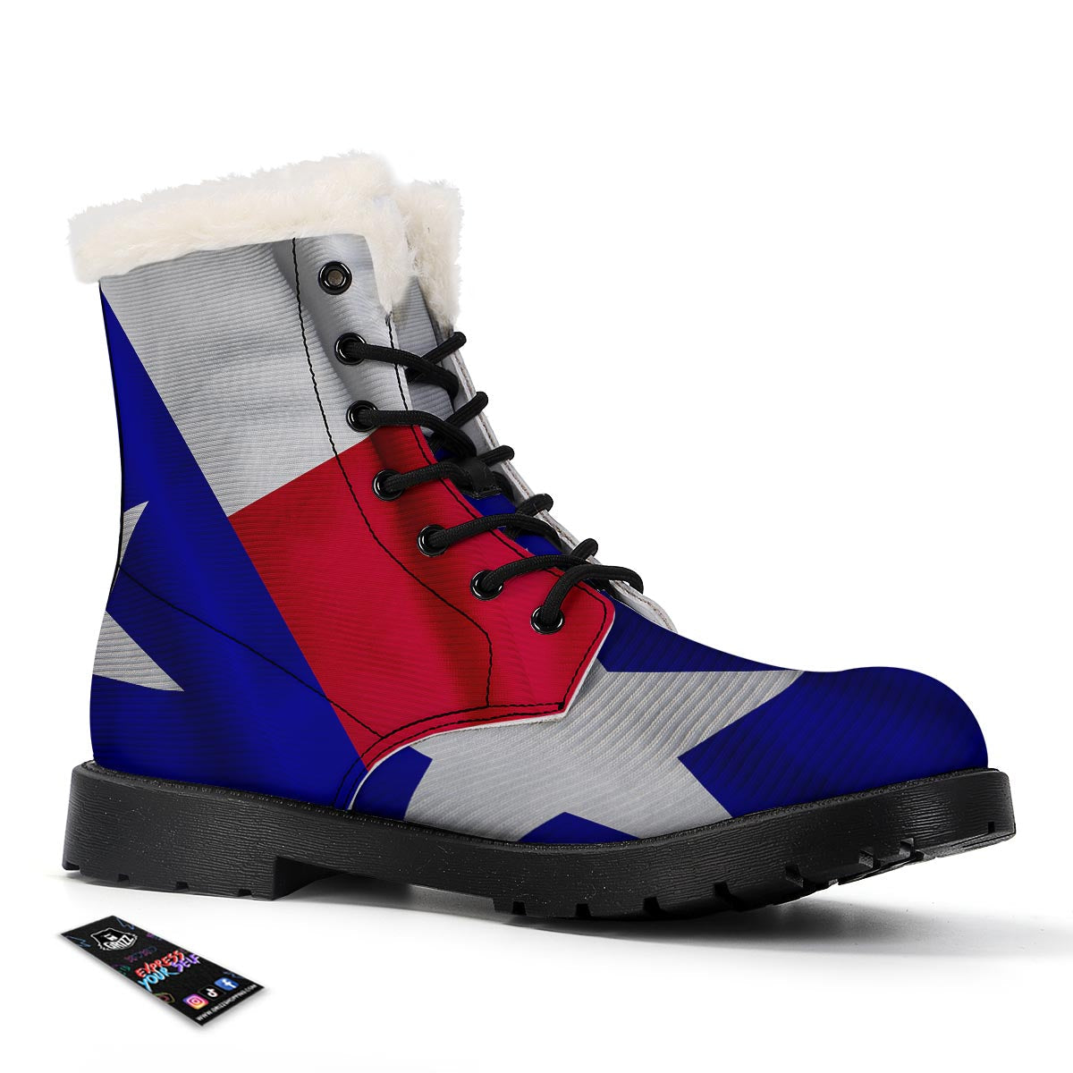 Flag Texas State Print Winter Boots-grizzshop