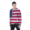 Flag USA Grunge Print Baseball Jacket-grizzshop