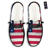 Flag USA Grunge Print Black Loafers-grizzshop