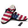 Flag USA Grunge Print Black Loafers-grizzshop