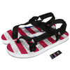 Flag USA Grunge Print Black Open Toe Sandals-grizzshop