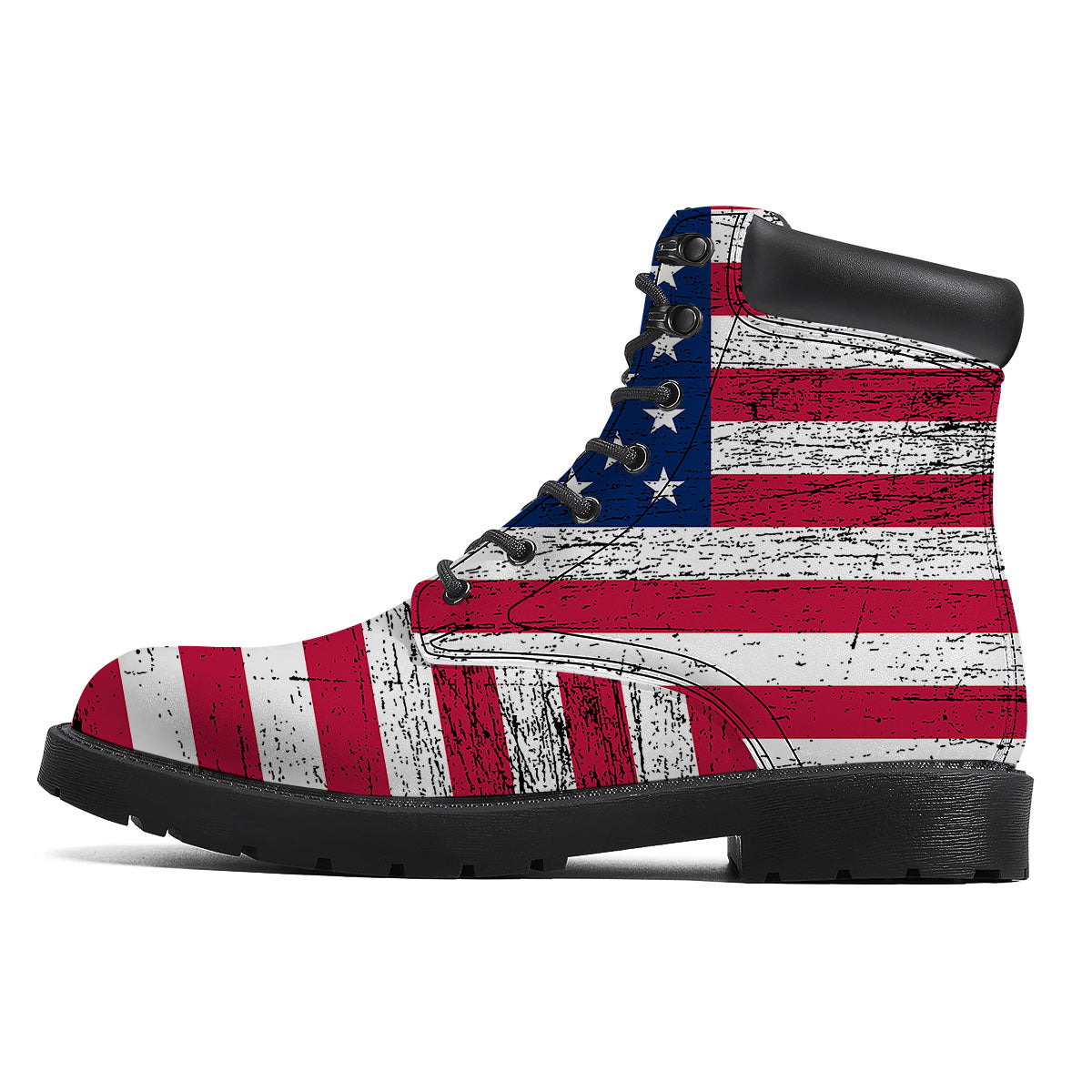 Flag USA Grunge Print Boots-grizzshop