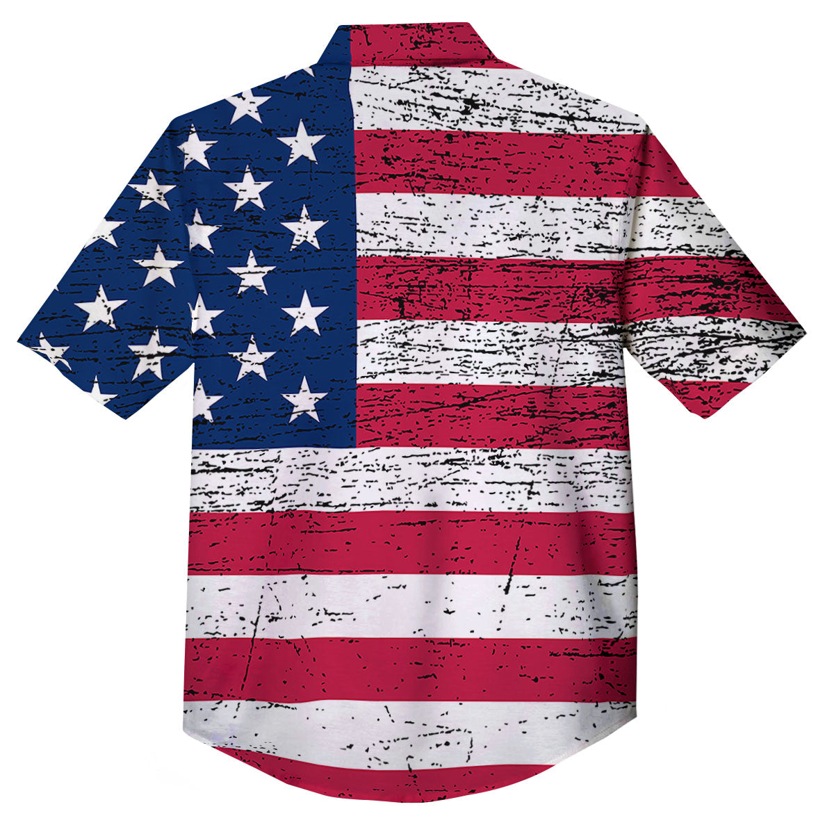 Flag USA Grunge Print Button Up Shirt-grizzshop