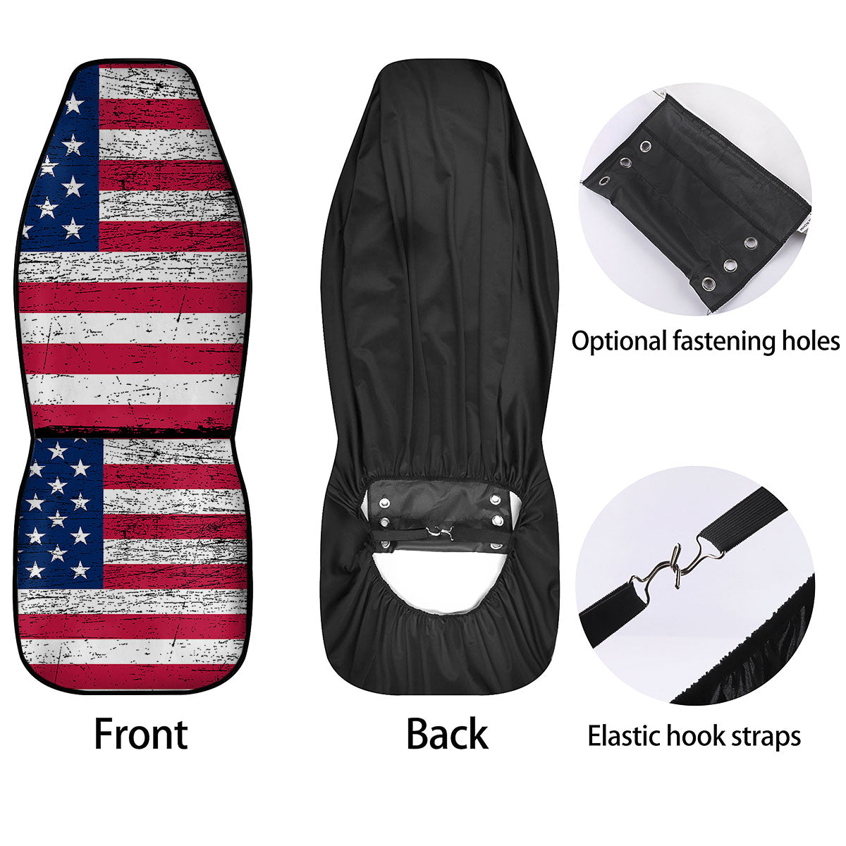 Flag USA Grunge Print Car Seat Covers-grizzshop
