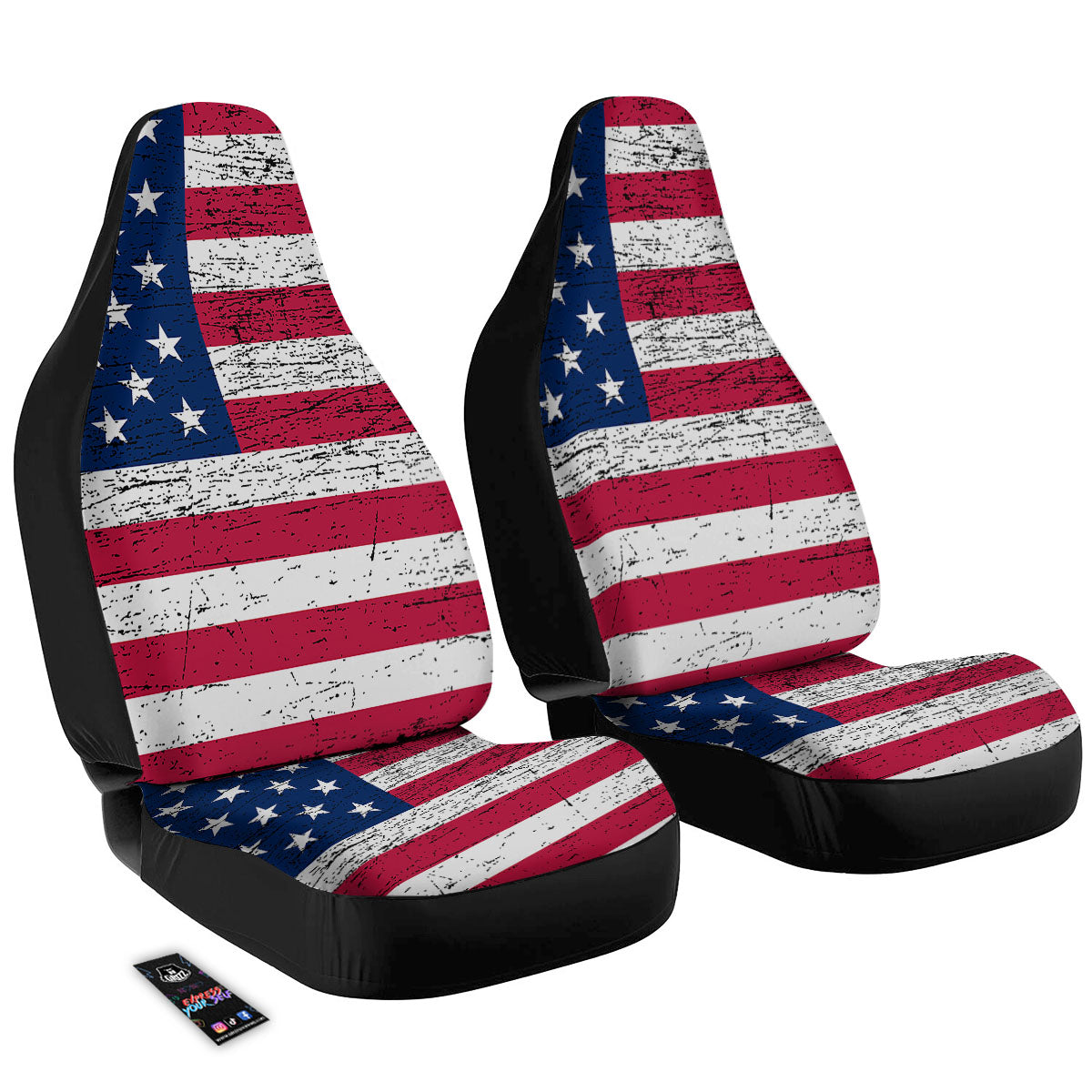 Flag USA Grunge Print Car Seat Covers-grizzshop