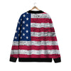 Flag USA Grunge Print Cardigan-grizzshop