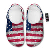 Flag USA Grunge Print Clog-grizzshop